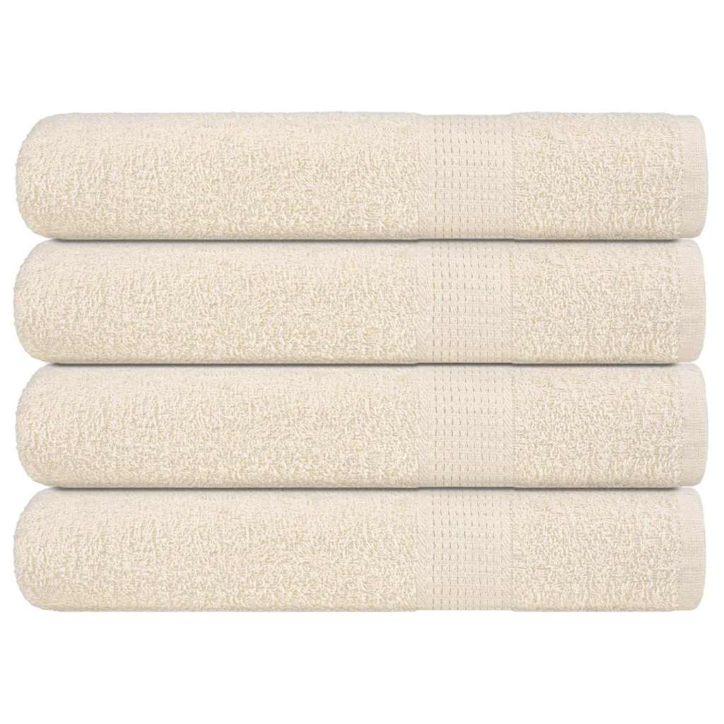 Asciugamani per Sauna 4 pz Crema 80x200 cm 360 g/mÂ² 100% Cotone