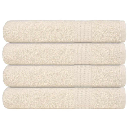 Asciugamani per Sauna 4 pz Crema 80x200 cm 360 g/mÂ² 100% Cotone