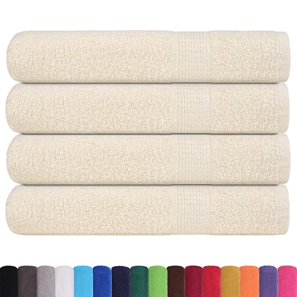 Asciugamani per Sauna 4 pz Crema 80x200 cm 360 g/mÂ² 100% Cotone