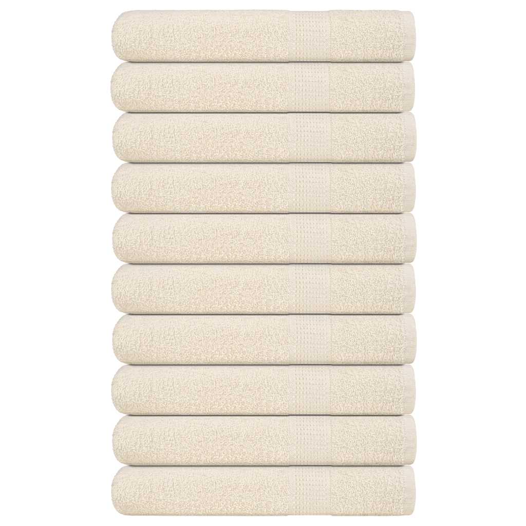 Asciugamani per Sauna 10 pz Crema 80x200cm 360 g/mÃ‚Â² 100% Cotone