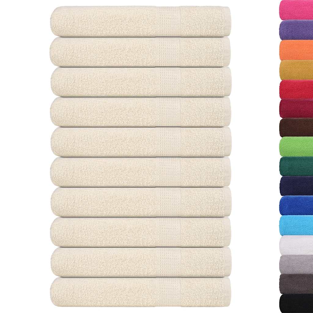 Asciugamani per Sauna 10 pz Crema 80x200cm 360 g/mÃ‚Â² 100% Cotone