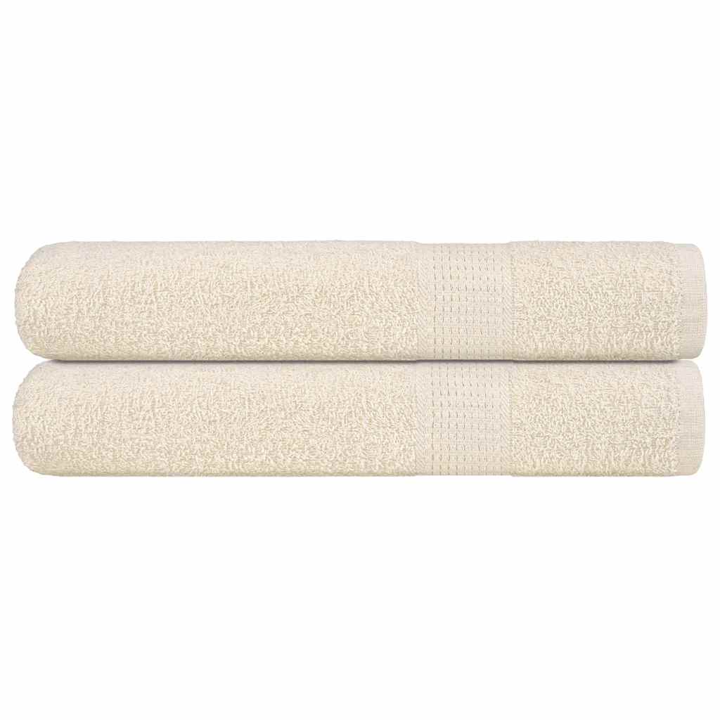 Asciugamani 2 pz Crema 100x200 cm 360 g/mÃ‚Â² 100% Cotone