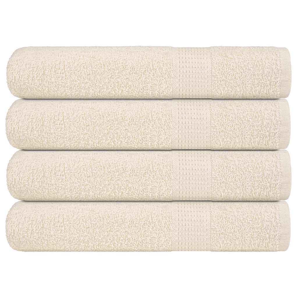 Asciugamani 4 pz Crema 100x200 cm 360 g/mÂ² 100% Cotone