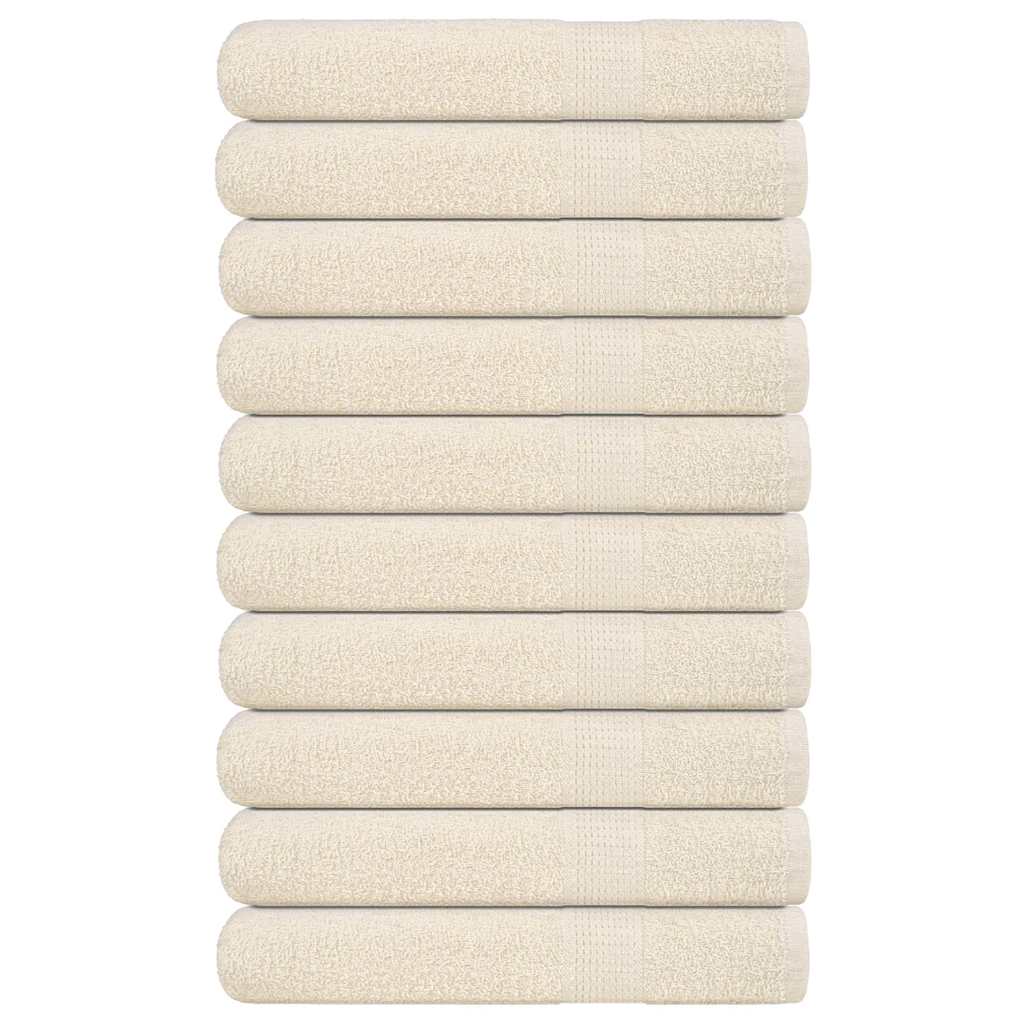Asciugamani 10 pz Crema 100x200 cm 360 g/mÂ² 100% Cotone