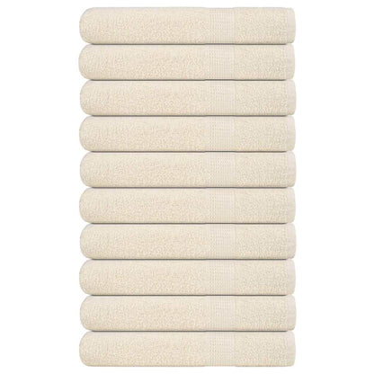 Asciugamani 10 pz Crema 100x200 cm 360 g/mÂ² 100% Cotone