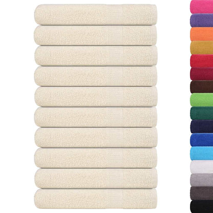 Asciugamani 10 pz Crema 100x200 cm 360 g/mÂ² 100% Cotone