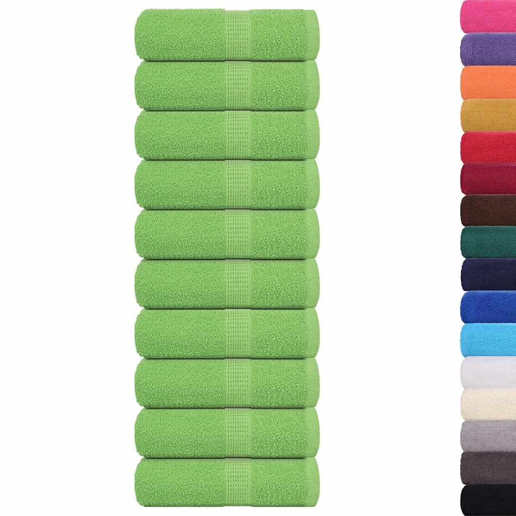 Asciugamani per Sapone 10 pz Verde Mela 30x30cm 360 g/mÂ² Cotone