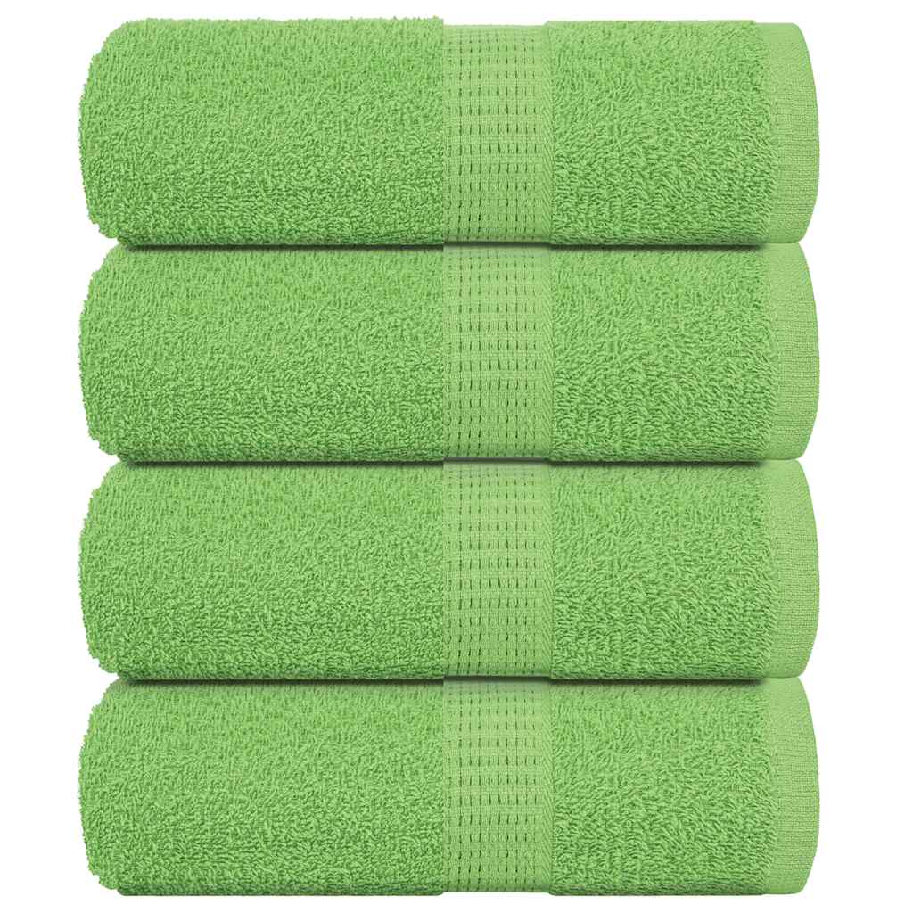 Asciugamani Ospiti 4 pz Verde Mela 30x50 cm 360 g/mÂ² Cotone