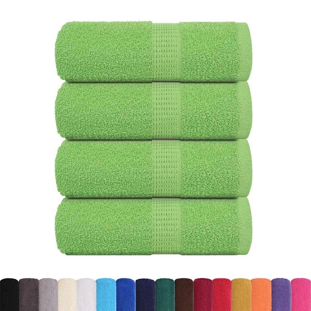 Asciugamani Ospiti 4 pz Verde Mela 30x50 cm 360 g/mÂ² Cotone