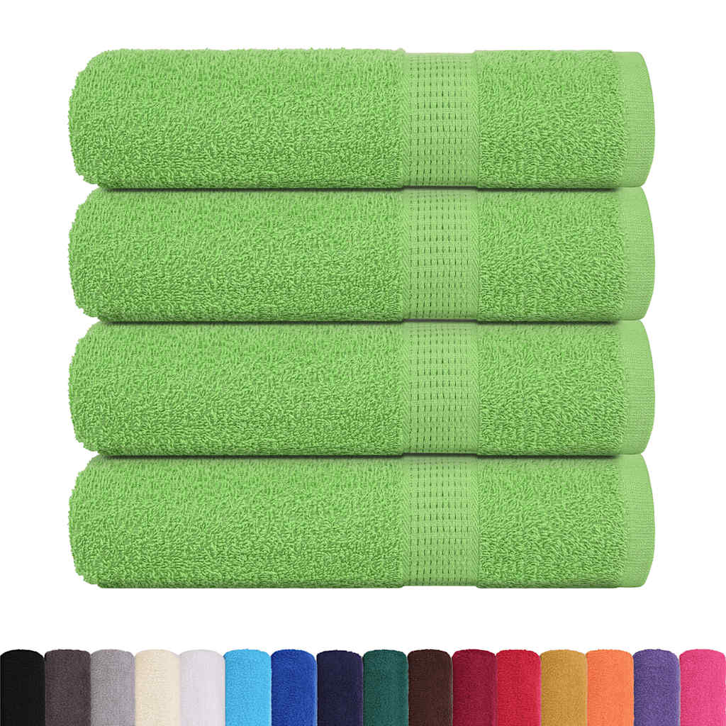 Asciugamani 4 pz Verde Mela 50x100 cm 360 g/mÂ² 100% Cotone