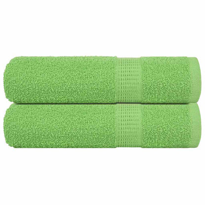 Asciugamani da Bagno 2 pz Verde Mela 100x150 cm 360 g/m² Cotone