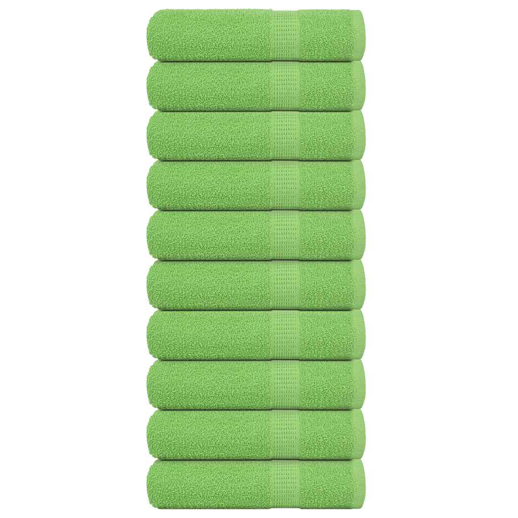 Asciugamani da Bagno 10 pz Verde Mela 100x150cm 360 g/mÂ² Cotone