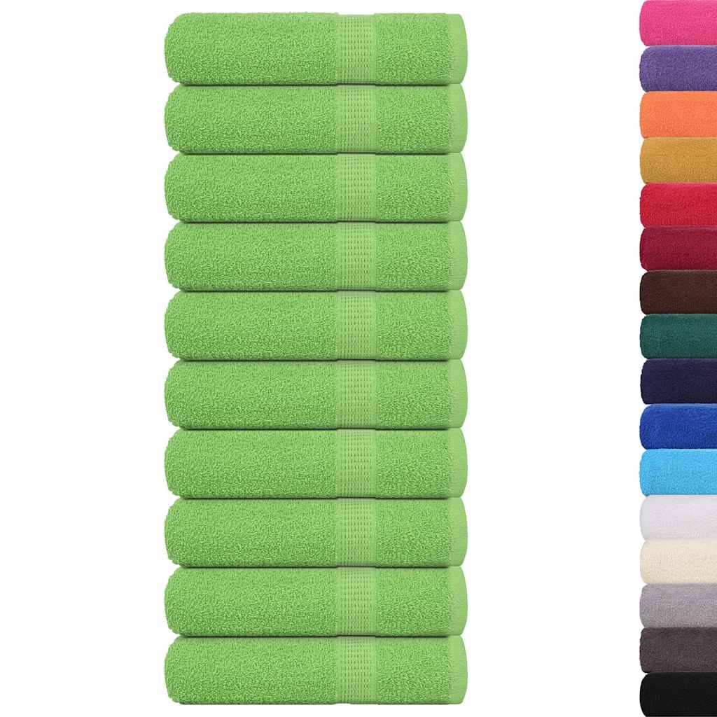 Asciugamani da Bagno 10 pz Verde Mela 100x150cm 360 g/mÂ² Cotone