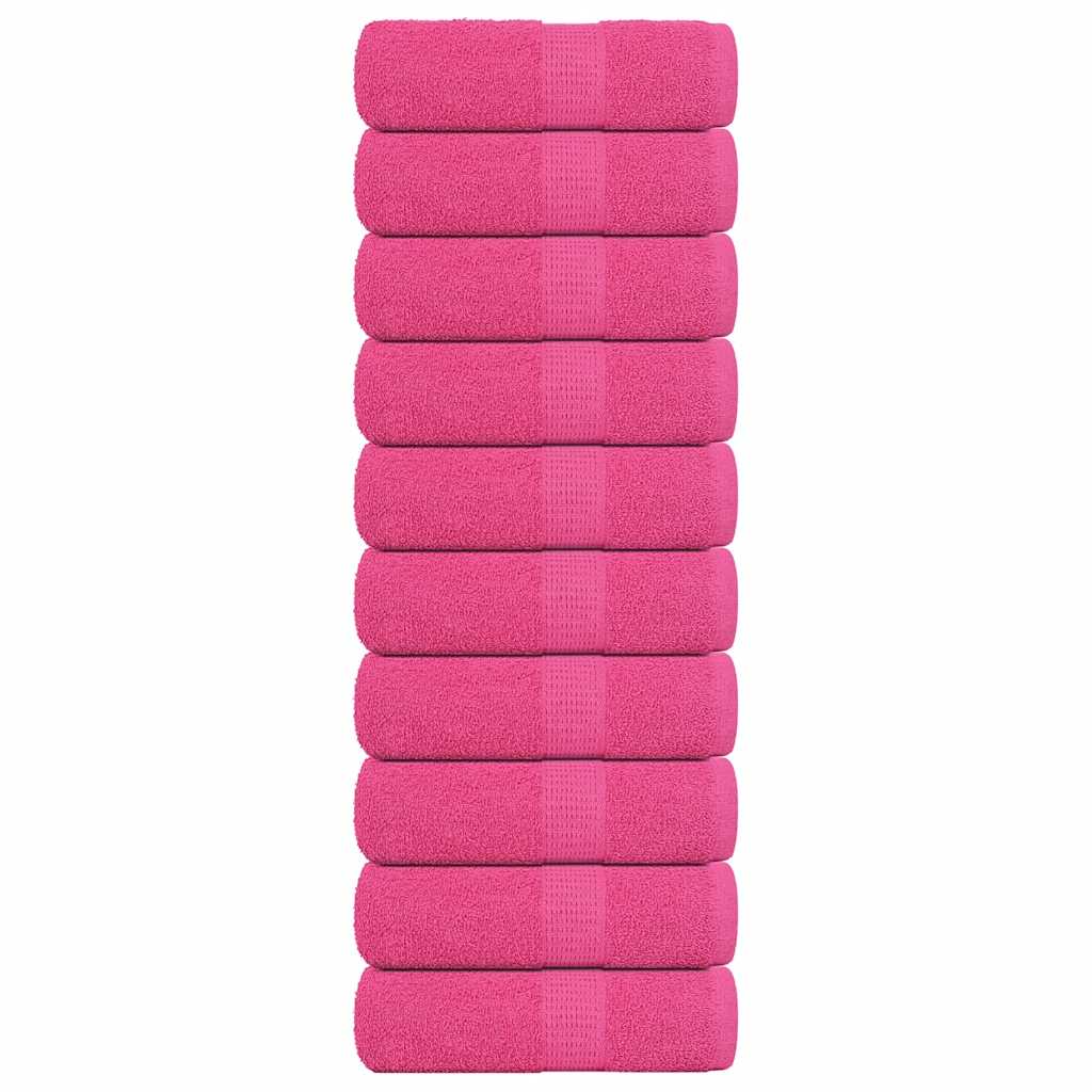 Asciugamani Ospiti 10 pz Rosa 30x50 cm 360 g/mÂ² 100% Cotone