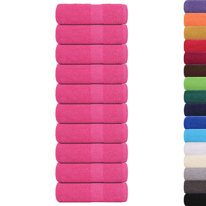 Asciugamani Ospiti 10 pz Rosa 30x50 cm 360 g/mÂ² 100% Cotone