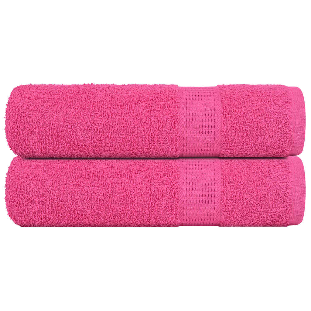 Asciugamani 2 pz Rosa 50x100 cm 360 g/mÂ² 100% Cotone