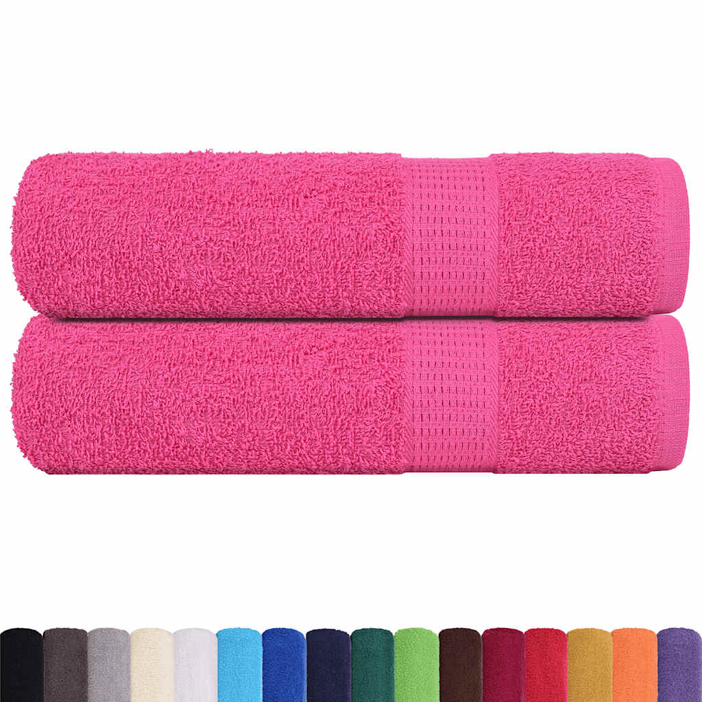Asciugamani 2 pz Rosa 50x100 cm 360 g/mÂ² 100% Cotone