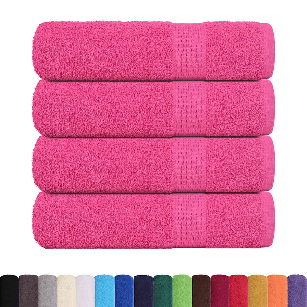 Asciugamani 4 pz Rosa 50x100 cm 360 g/mÂ² 100% Cotone