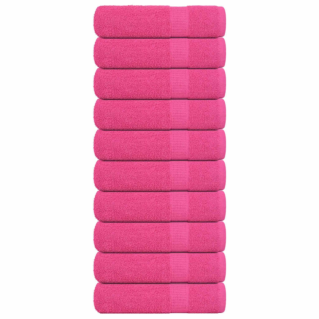 Asciugamani 10 pz Rosa 50x100 cm 360 g/mÂ² 100% Cotone