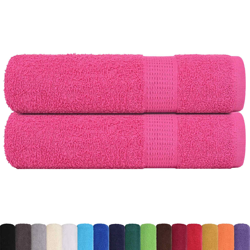 Asciugamani Doccia 2 pz Rosa 70x140 cm 360 g/mÂ² 100% Cotone
