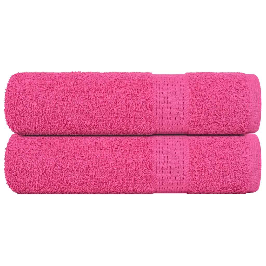 Asciugamani da Bagno 2 pz Rosa 100x150 cm 360 g/mÂ² 100% Cotone