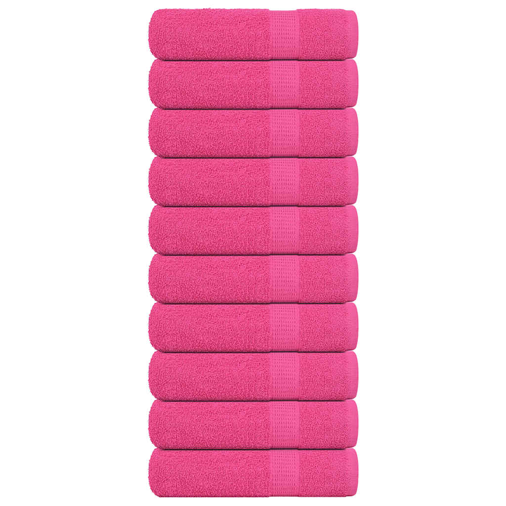 Asciugamani da Bagno 10 pz Rosa 100x150 cm 360 g/mÂ² 100% Cotone