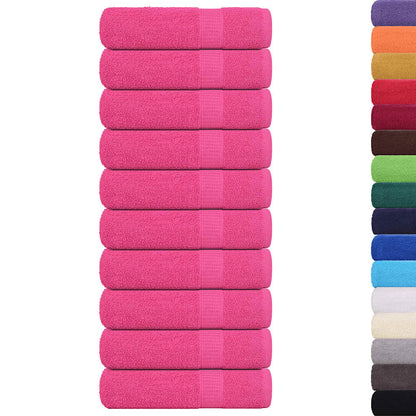 Asciugamani da Bagno 10 pz Rosa 100x150 cm 360 g/mÂ² 100% Cotone