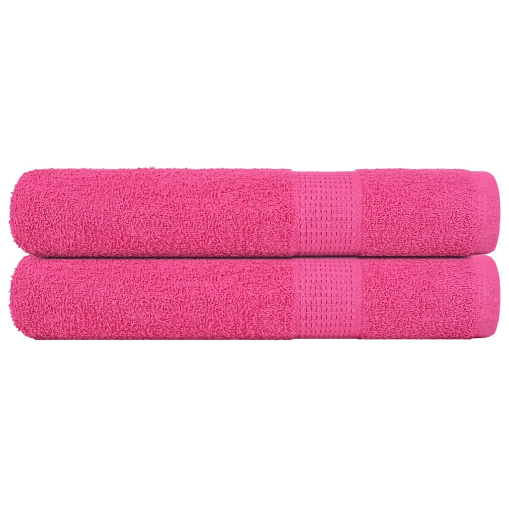 Asciugamani per Sauna 2 pz Rosa 80x200 cm 360 g/mÃ‚Â² 100% Cotone