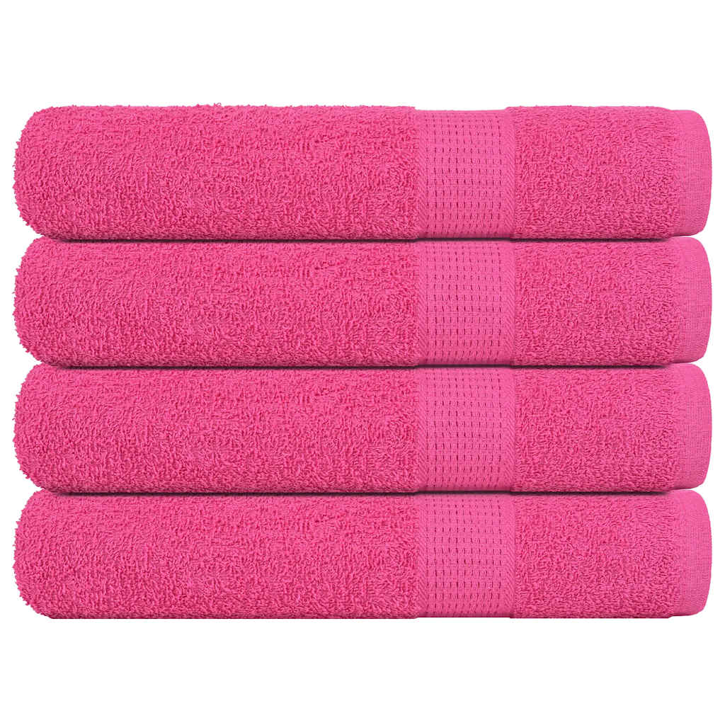 Asciugamani per Sauna 4 pz Rosa 80x200 cm 360 g/mÂ² 100% Cotone