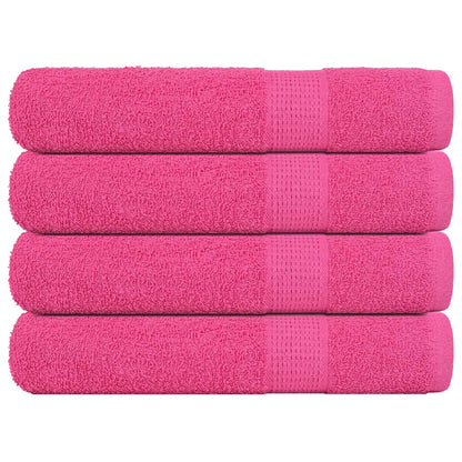 Asciugamani per Sauna 4 pz Rosa 80x200 cm 360 g/mÂ² 100% Cotone