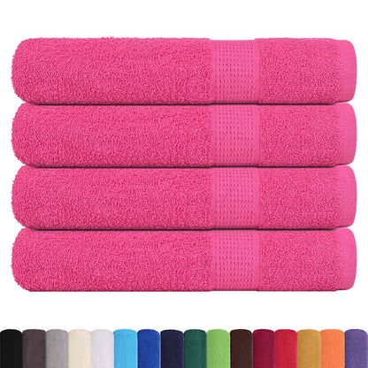 Asciugamani per Sauna 4 pz Rosa 80x200 cm 360 g/mÂ² 100% Cotone