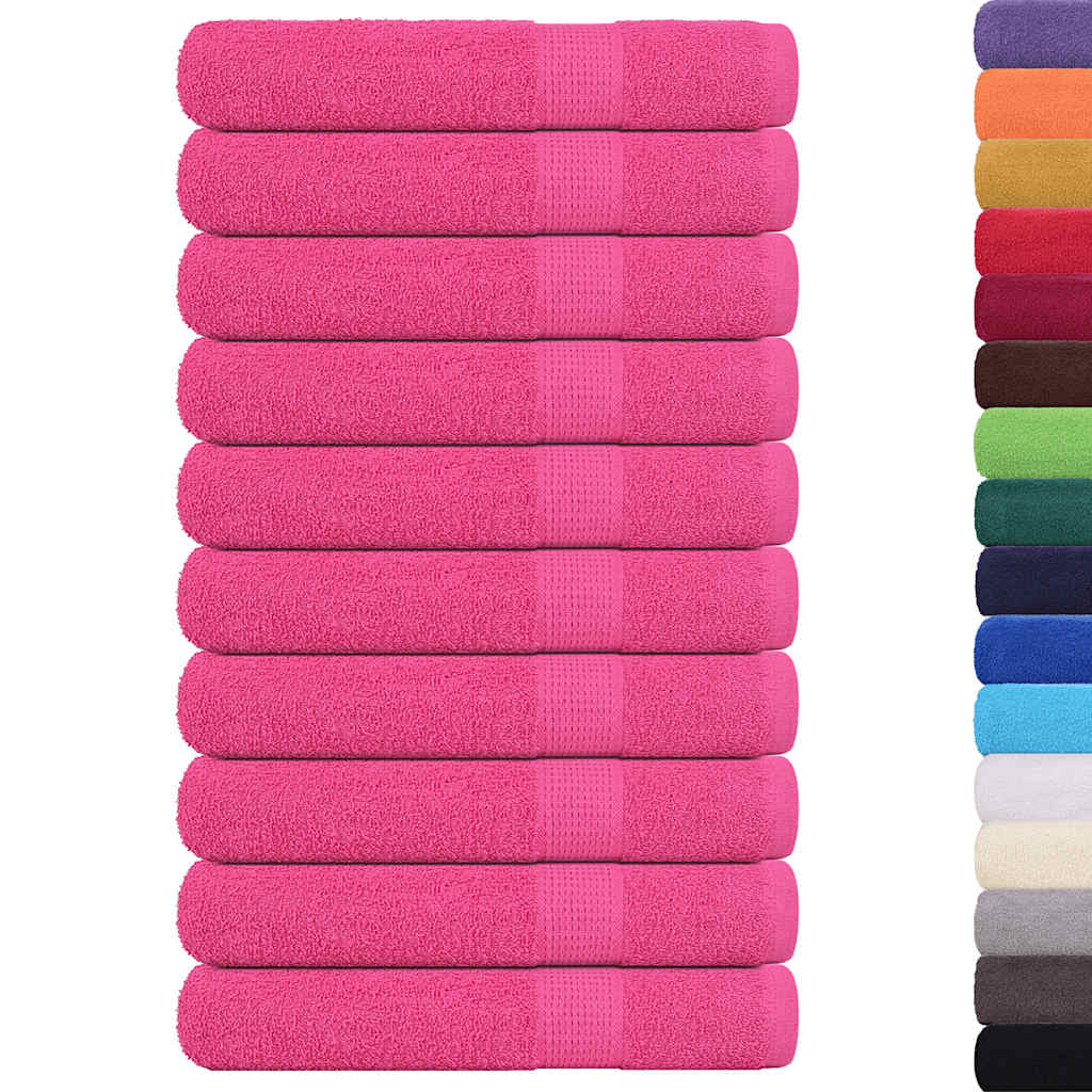 Asciugamani per Sauna 10 pz Rosa 80x200 cm 360 g/mÂ² 100% Cotone