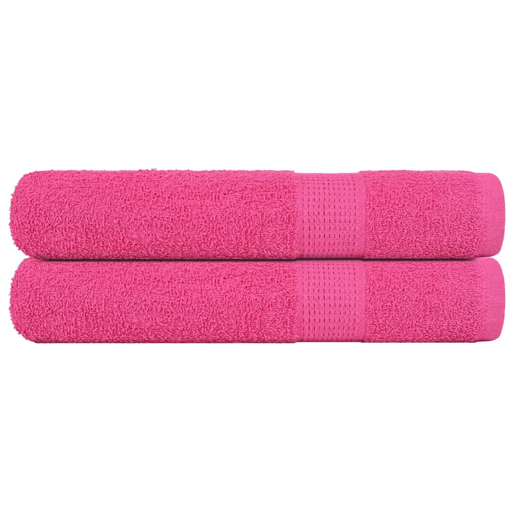 Asciugamani 2 pz Rosa 100x200 cm 360 g/mÃ‚Â² 100% Cotone