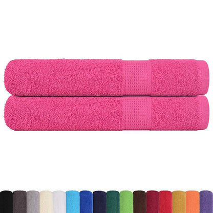 Asciugamani 2 pz Rosa 100x200 cm 360 g/mÃ‚Â² 100% Cotone