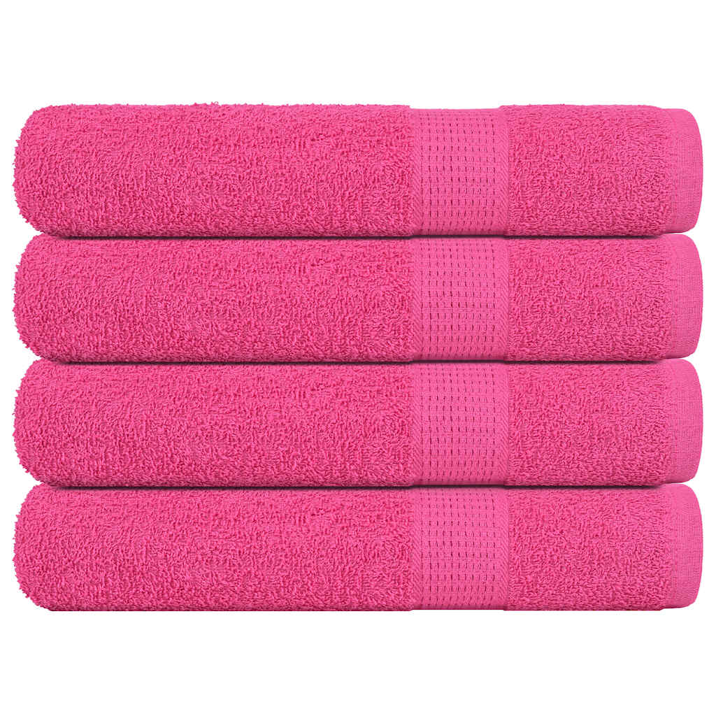 Asciugamani 4 pz Rosa 100x200 cm 360 g/mÂ² 100% Cotone