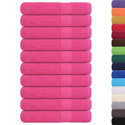 Asciugamani 10 pz Rosa 100x200 cm 360 g/mÂ² 100% Cotone