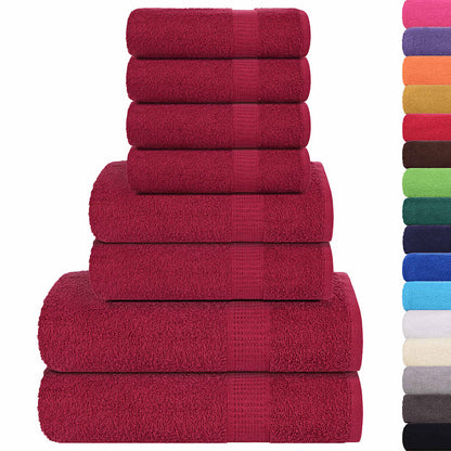 Set Asciugamani 8 pz Bordeaux 360 gsm 100% Cotone