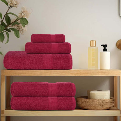 Set Asciugamani 8 pz Bordeaux 360 gsm 100% Cotone