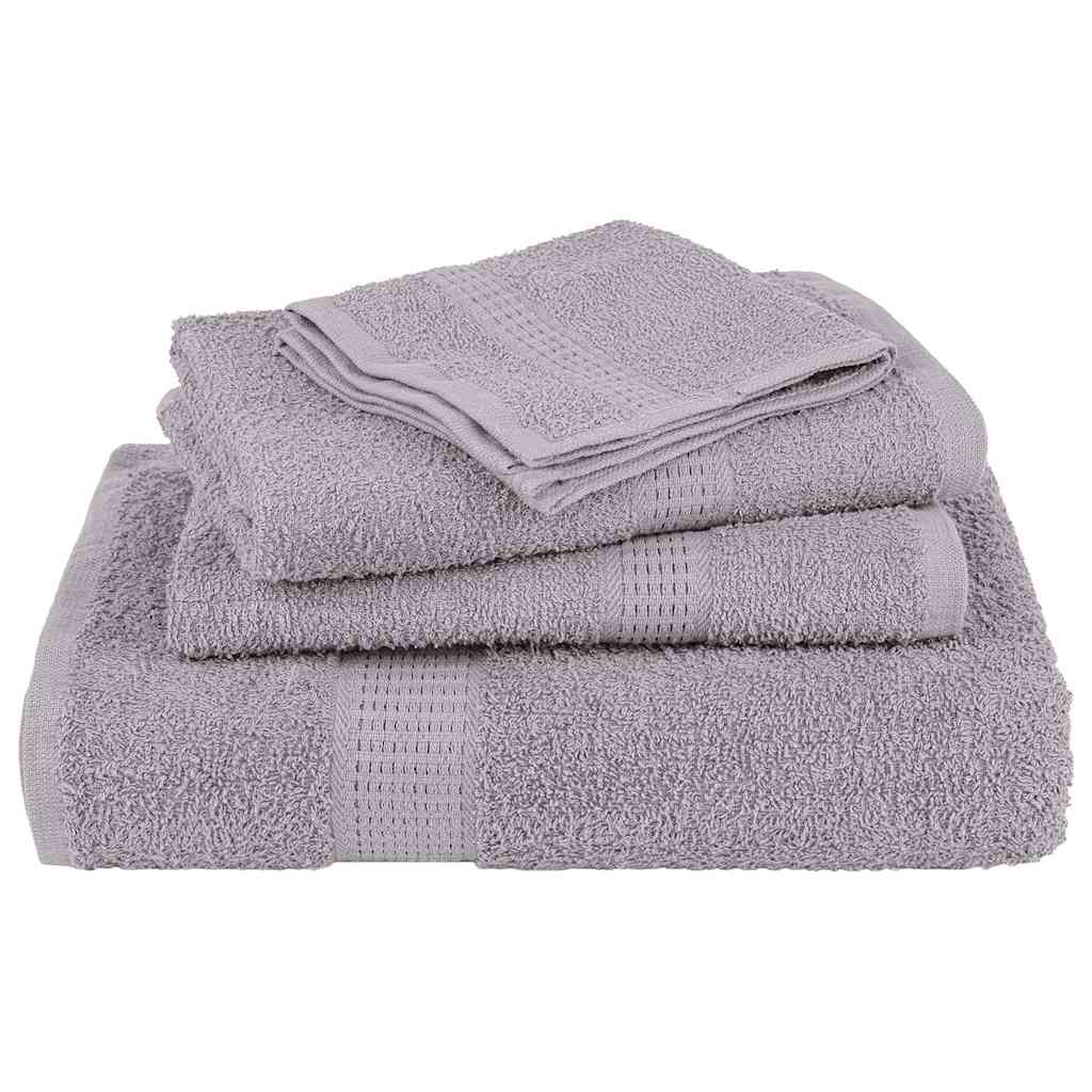 Set Asciugamani 8 pz Grigio 360 gsm 100% Cotone