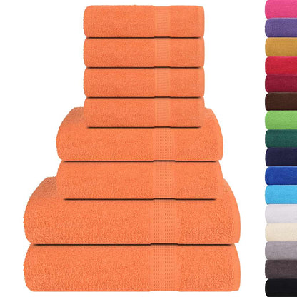Set Asciugamani 8 pz Arancioni 360 gsm 100% Cotone