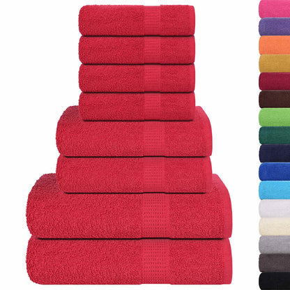 Set Asciugamani 8 pz Rossi 360 gsm 100% Cotone