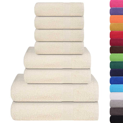 Set Asciugamani 8 pz Crema 360 gsm 100% Cotone