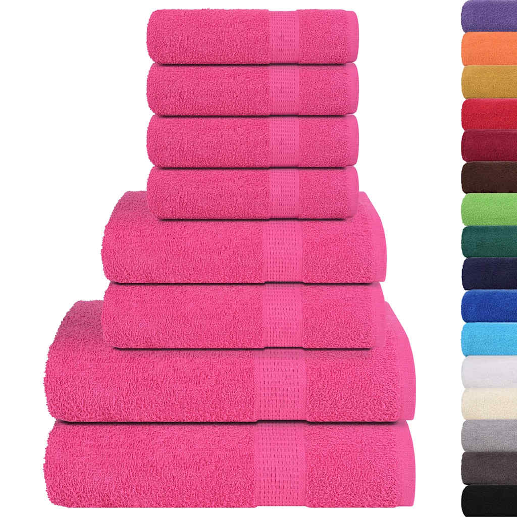 Set Asciugamani 8 pz Rosa 360 gsm 100% Cotone