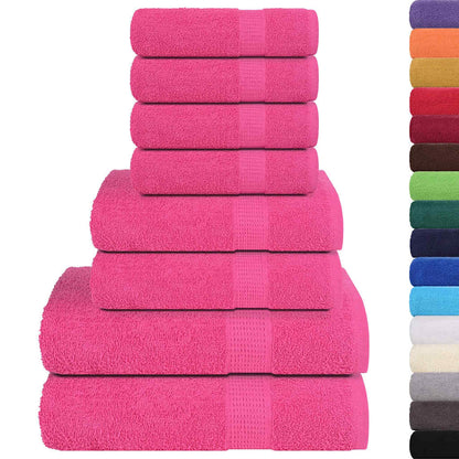 Set Asciugamani 8 pz Rosa 360 gsm 100% Cotone