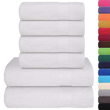 Set Asciugamani 6 pz Bianchi 360 gsm 100% Cotone