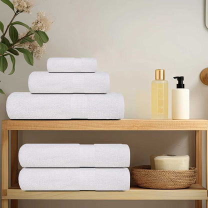 Set Asciugamani 6 pz Bianchi 360 gsm 100% Cotone