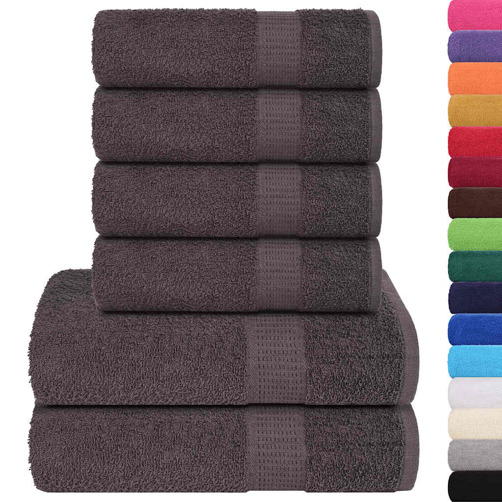 Set Asciugamani 6 pz Antracite 360 gsm 100% Cotone