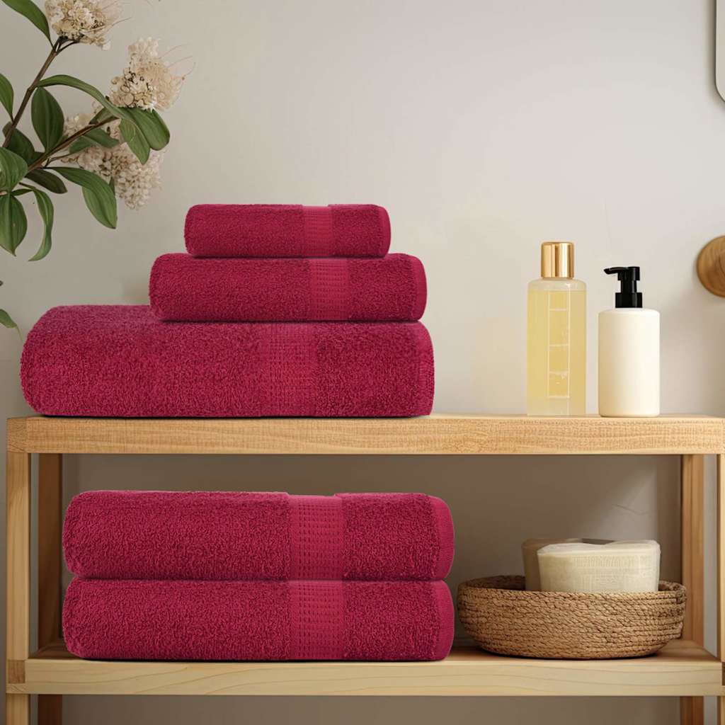 Set Asciugamani 8 pz Bordeaux 360 gsm 100% Cotone