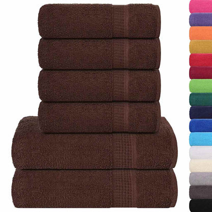 Set Asciugamani 8 pz Marroni 360 gsm 100% Cotone
