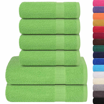 Set Asciugamani 6 pz Verdi 360 gsm 100% Cotone